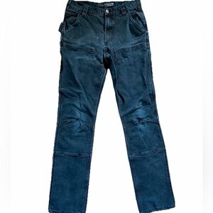 Carhartt Men Rugged Flex CanvasWork Pant Straight 32x34 Distressed Black